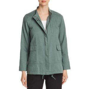 Eileen Fisher Organic Cotton Army Utility Cargo Jacket Green Size XL